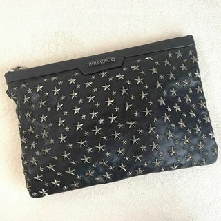 ジミーチュウ(JIMMY CHOO)の美品 ジミーチュウ デレク セカンドバッグ クラッチ スタッズ スター カモフラ(セカンドバッグ/クラッチバッグ)