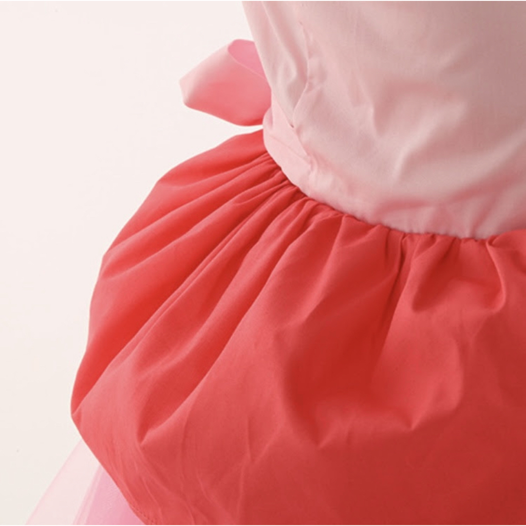 ピーチ姫 ドレス 衣装 こども　コスプレ　クラウン付き　USJ ハロウィン キッズ/ベビー/マタニティのキッズ服女の子用(90cm~)(ワンピース)の商品写真