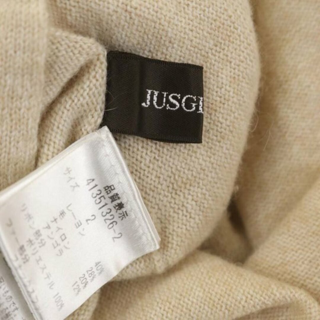 JUSGLITTY(ジャスグリッティー)のジャスグリッティー フォックスファースヌード ニット アンゴラ混 2 ベージュ メンズのファッション小物(その他)の商品写真