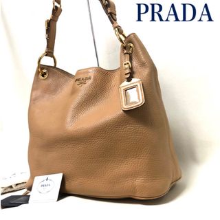 プラダ(PRADA)のPRADA プラダ レザー(シボ革) ショルダーバッグ (カードあり)(ショルダーバッグ)