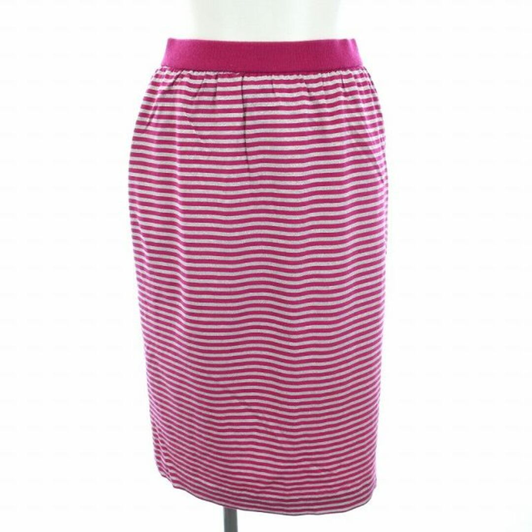 mila schon(ミラショーン)のミラショーン duemila ヴィンテージ スカート ボーダー 40 S ピンク レディースのスカート(ひざ丈スカート)の商品写真