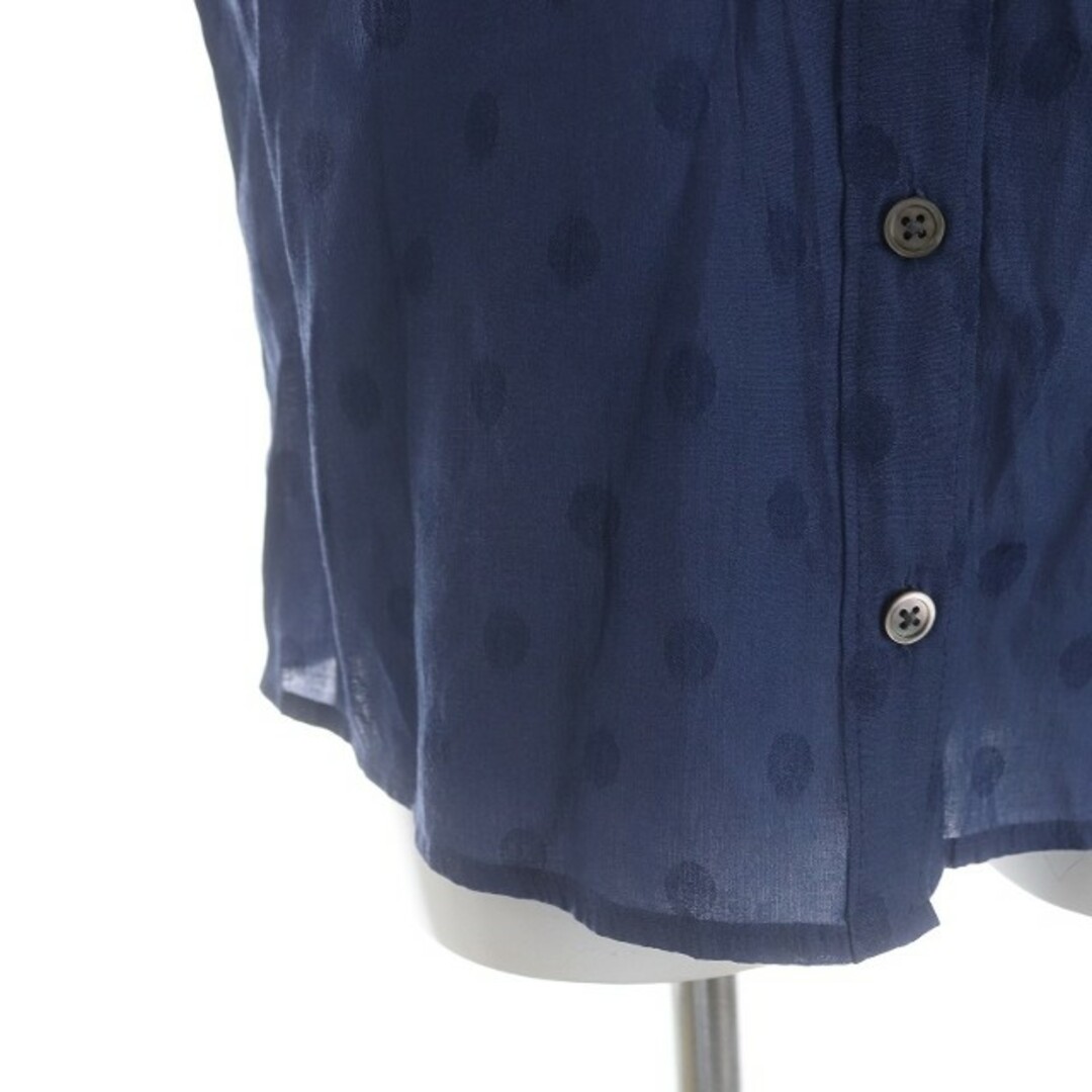 PLST(プラステ)のプラステ シャツ ブラウス レギュラーカラー 長袖 ドット 総柄 2 M 青 レディースのトップス(シャツ/ブラウス(長袖/七分))の商品写真