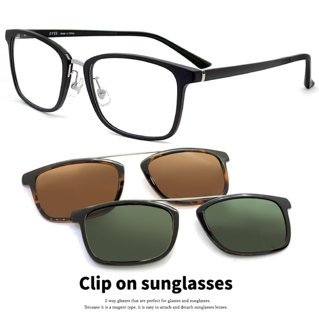 新品 クリップオン サングラス 偏光 レンズ付き 眼鏡  メガネ
