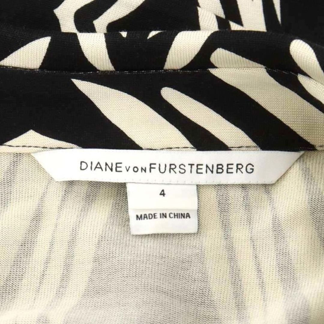 DIANE von FURSTENBERG(ダイアンフォンファステンバーグ)のダイアンフォンファステンバーグ ワンピース ひざ丈 4 M 白 黒 レディースのワンピース(ひざ丈ワンピース)の商品写真