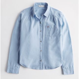 ホリスター(Hollister)の新品ホリスターHOLLISTERレディースゆったりシャツSサイズ送料無料ブルー(シャツ/ブラウス(長袖/七分))