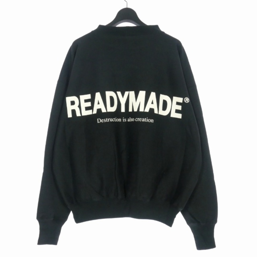 レディメイド READYMADE モックネック トレーナー ロゴ XL 黒