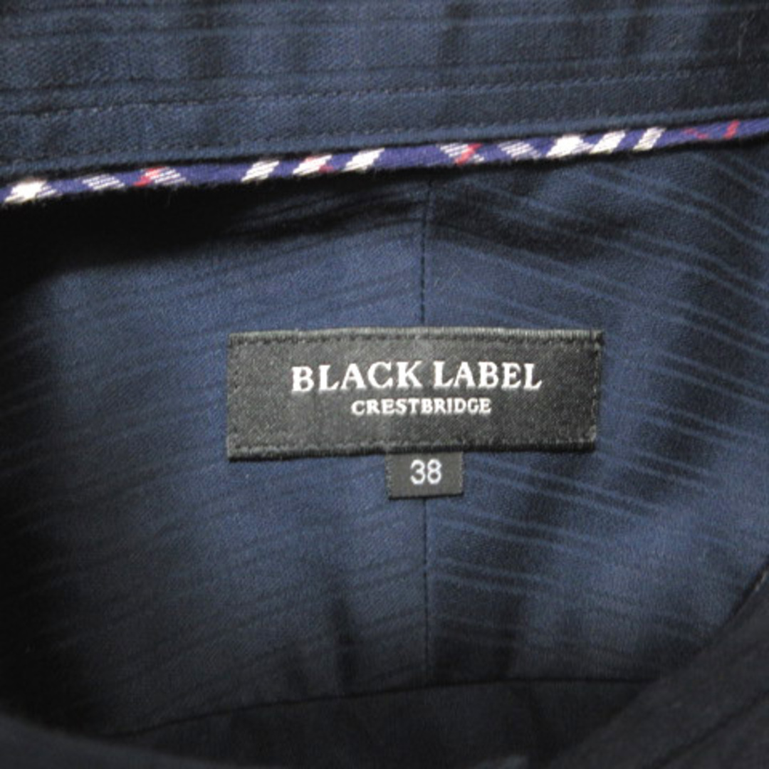 BLACK LABEL CRESTBRIDGE(ブラックレーベルクレストブリッジ)のブラックレーベルクレストブリッジ ボタンダウン シャツ 長袖 紺 38■GY09 メンズのトップス(シャツ)の商品写真