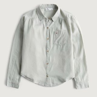 ホリスター(Hollister)の新品ホリスター長袖シャツHOLLISTERレディースMサイズ送料無料グリーン(シャツ/ブラウス(長袖/七分))