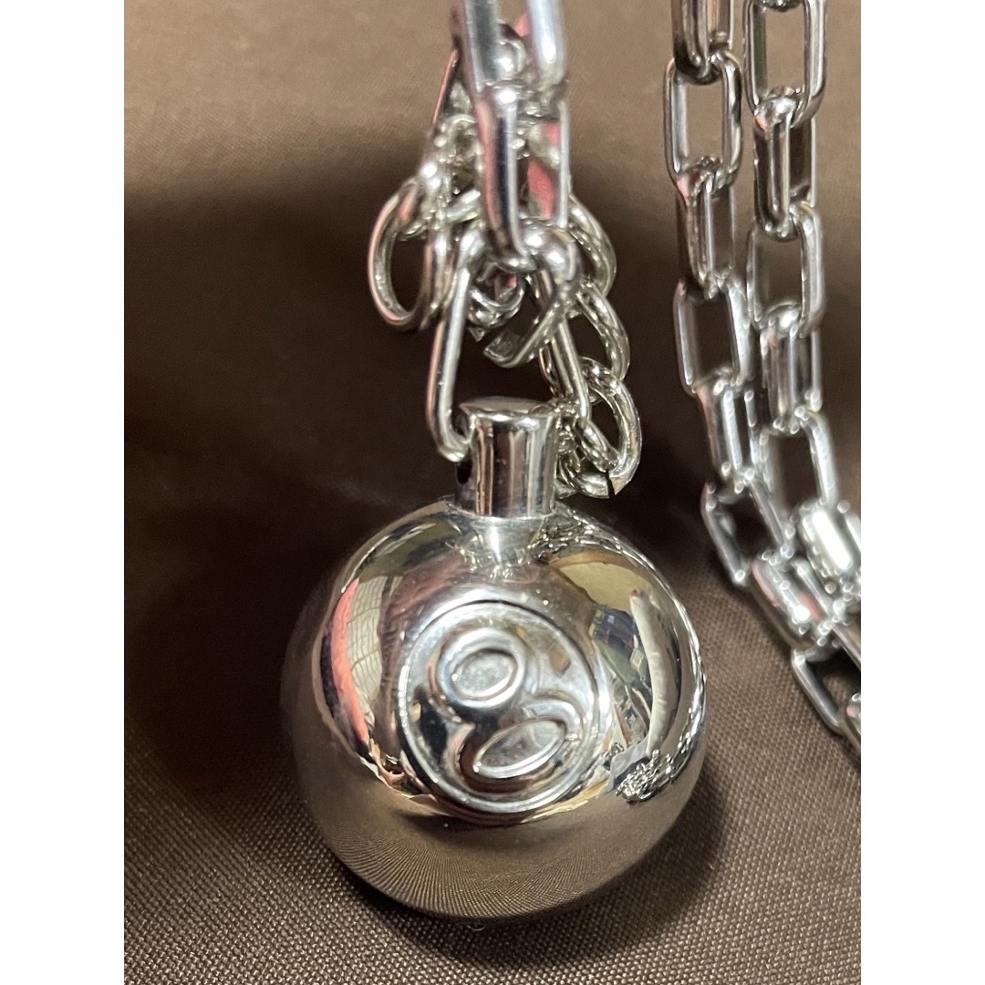 STUSSY(ステューシー)のステューシー8ボールシルバーチェーンネックレスハンドメイドキーホルダー銀 メンズのアクセサリー(ネックレス)の商品写真