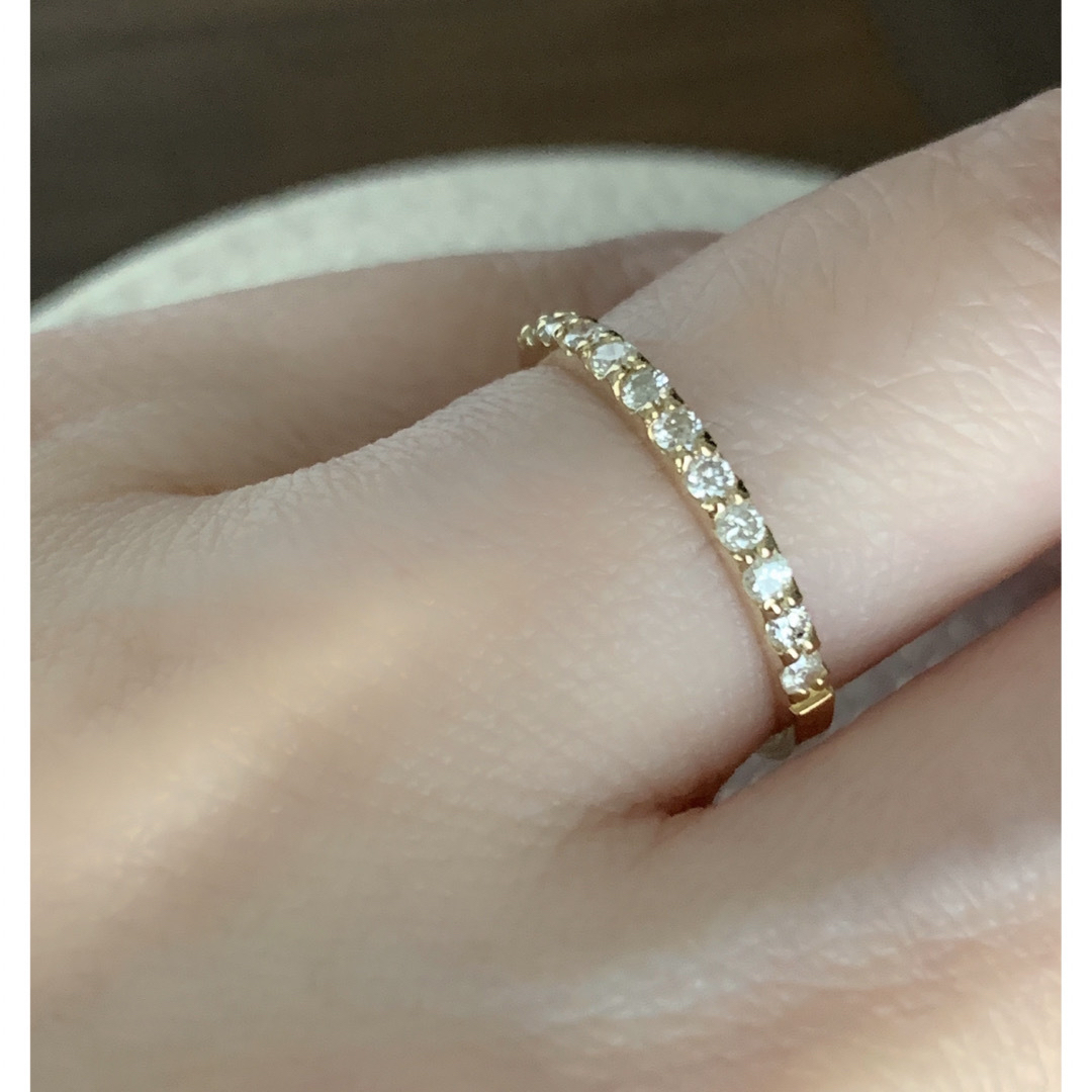 地金*18金【ハーフエタニティリング 天然ダイヤモンド0.22ct 地金*18金【ハーフエタニティリング 天然ダイヤモンド0.22ct