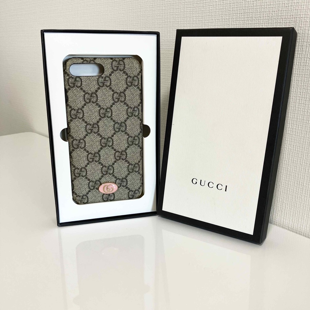 GUCCI グッチ iPhoneケース GGスプリーム ブラウン 茶色 ピンク-