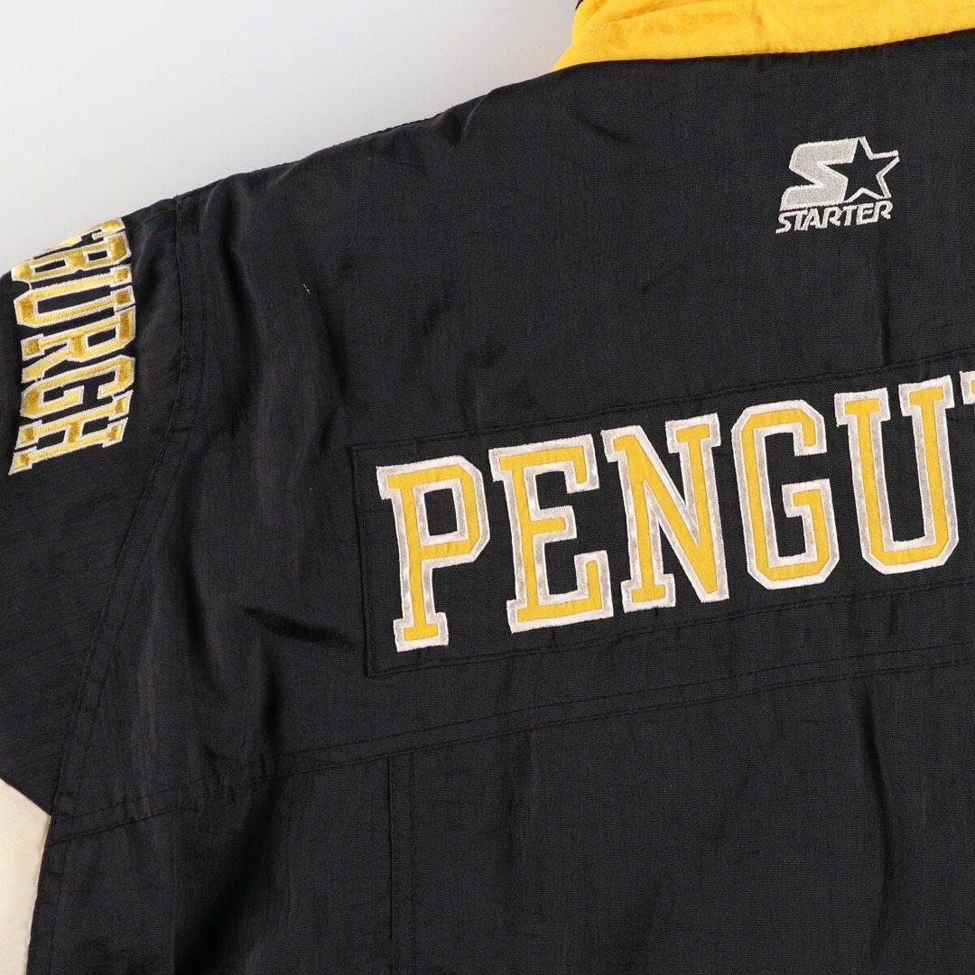 66cm肩幅スターター Starter NHL PITTSBURGH PENGUINS ピッツバーグペンギンズ バック刺繍 中綿ジャケット メンズL /eaa369276