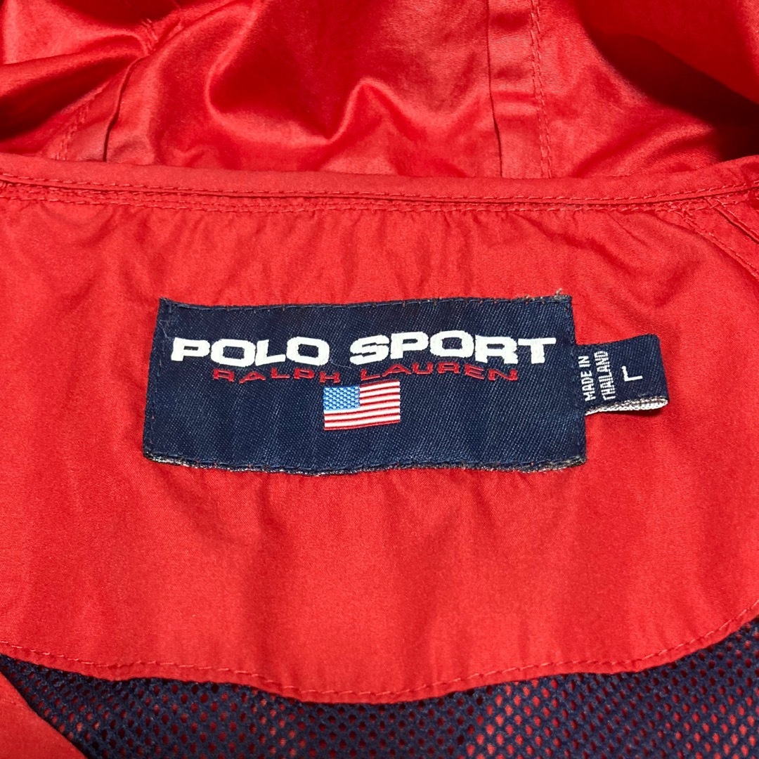 90s ポロスポーツ ナイロンパーカー POLO SPORT 縦ロゴ ラルフ