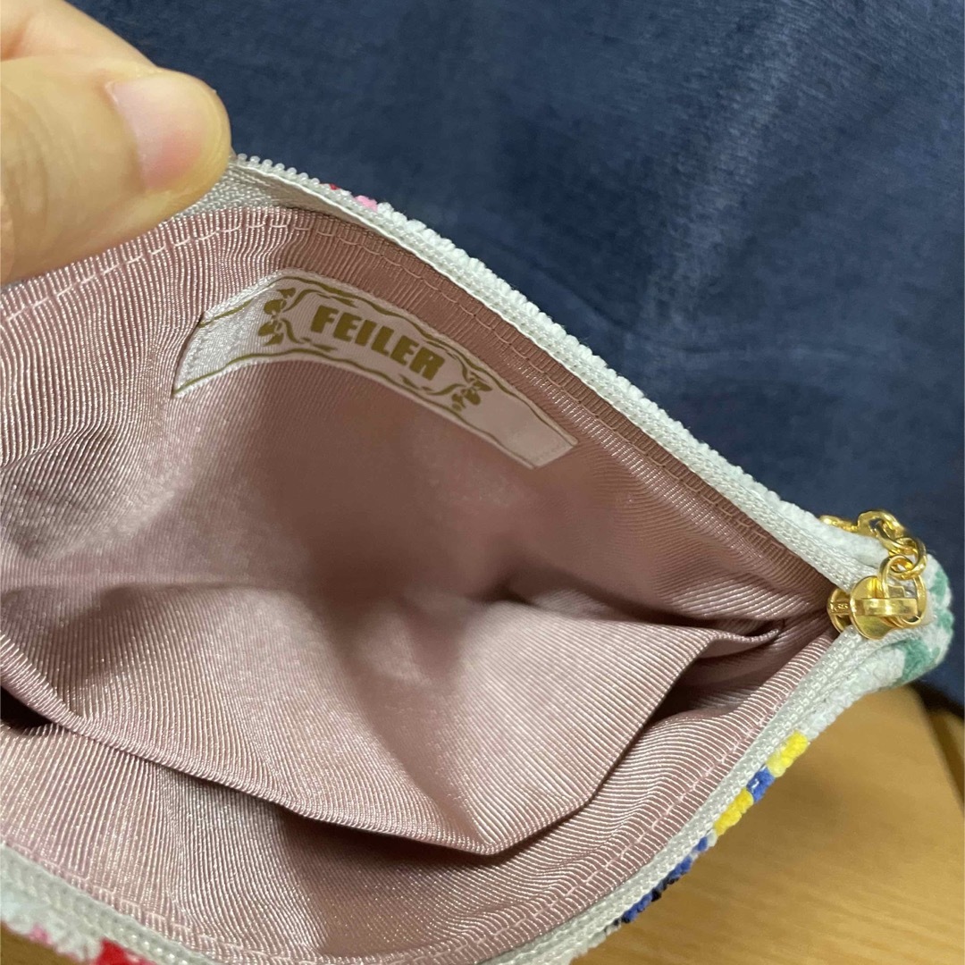 新品✨フェイラー ハイジドット ポーチ グレー 開封のみ タグなし 未