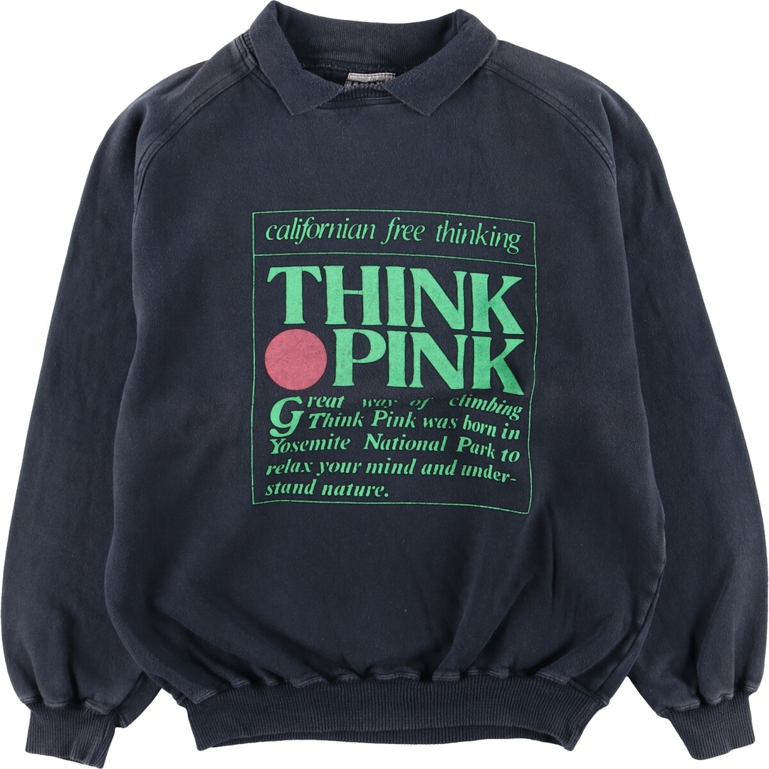 古着 THINK PINK 襟付き スウェットシャツ トレーナー イタリア製 メンズXL /eaa353237 メンズのトップス(スウェット)の商品写真