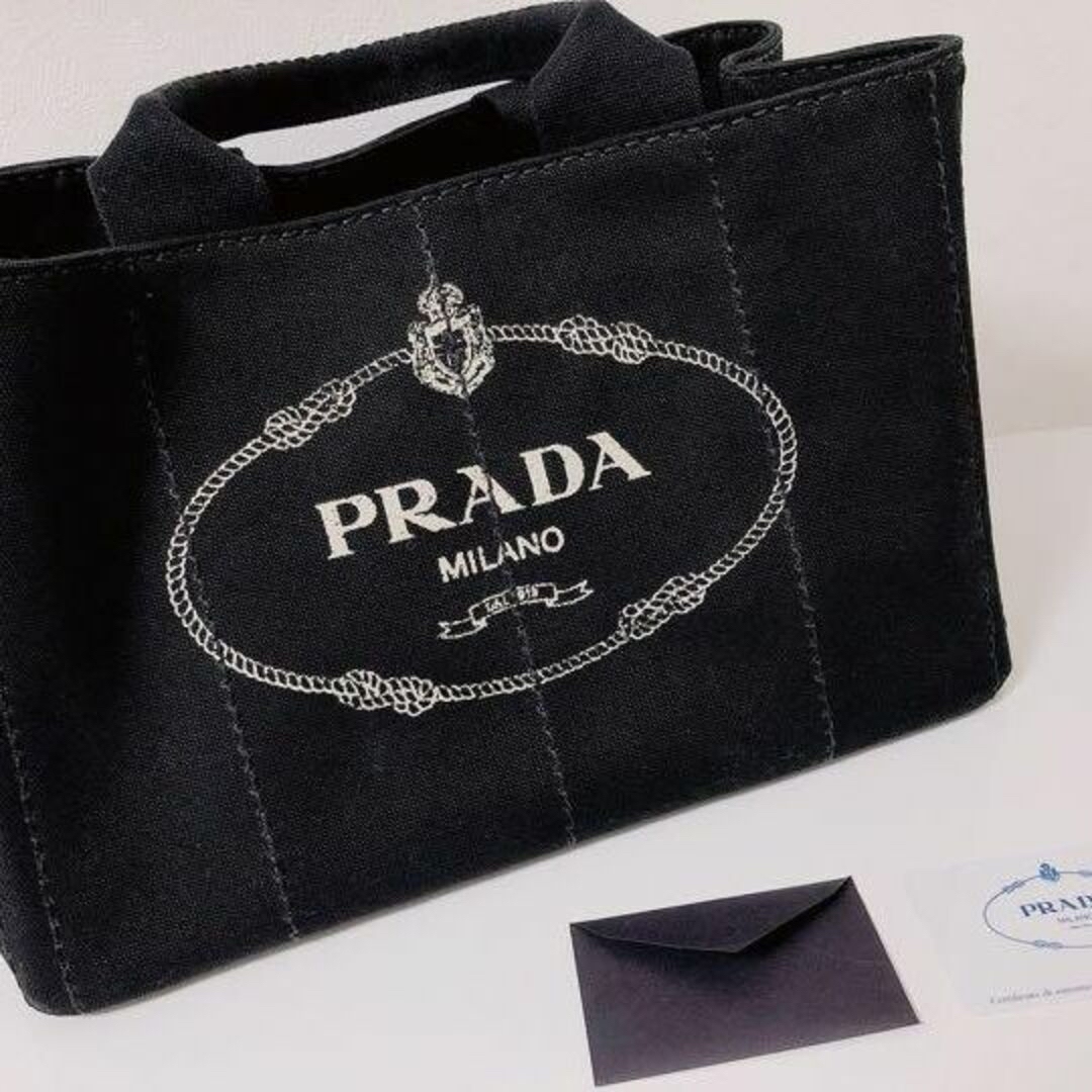 未使用新品 PRADA プラダ カナパ トート M ブラック 黒 - ハンドバッグ