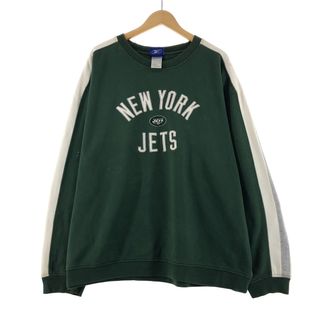 リーボック(Reebok)の古着 リーボック Reebok NFL NEWYORK JETS ニューヨークジェッツ スウェットシャツ トレーナー メンズXXL /eaa372091(スウェット)