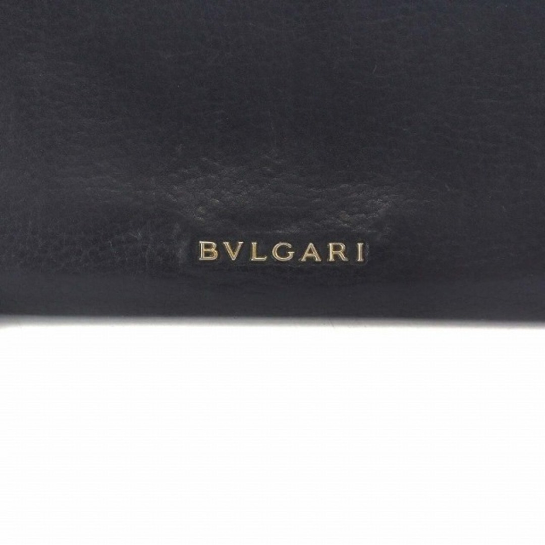 BVLGARI - ブルガリ BVLGARI 長財布 レザー L字ファスナー ロゴ 黒