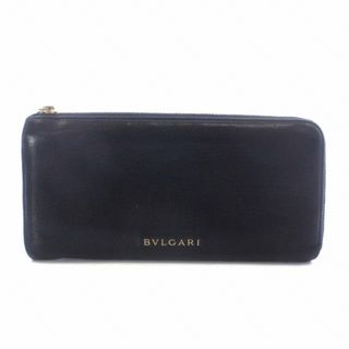 ブルガリ BVLGARI 長財布 レザー L字ファスナー ロゴ 黒 ブラック