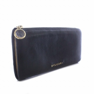 BVLGARI - ブルガリ BVLGARI 長財布 レザー L字ファスナー ロゴ 黒 ...