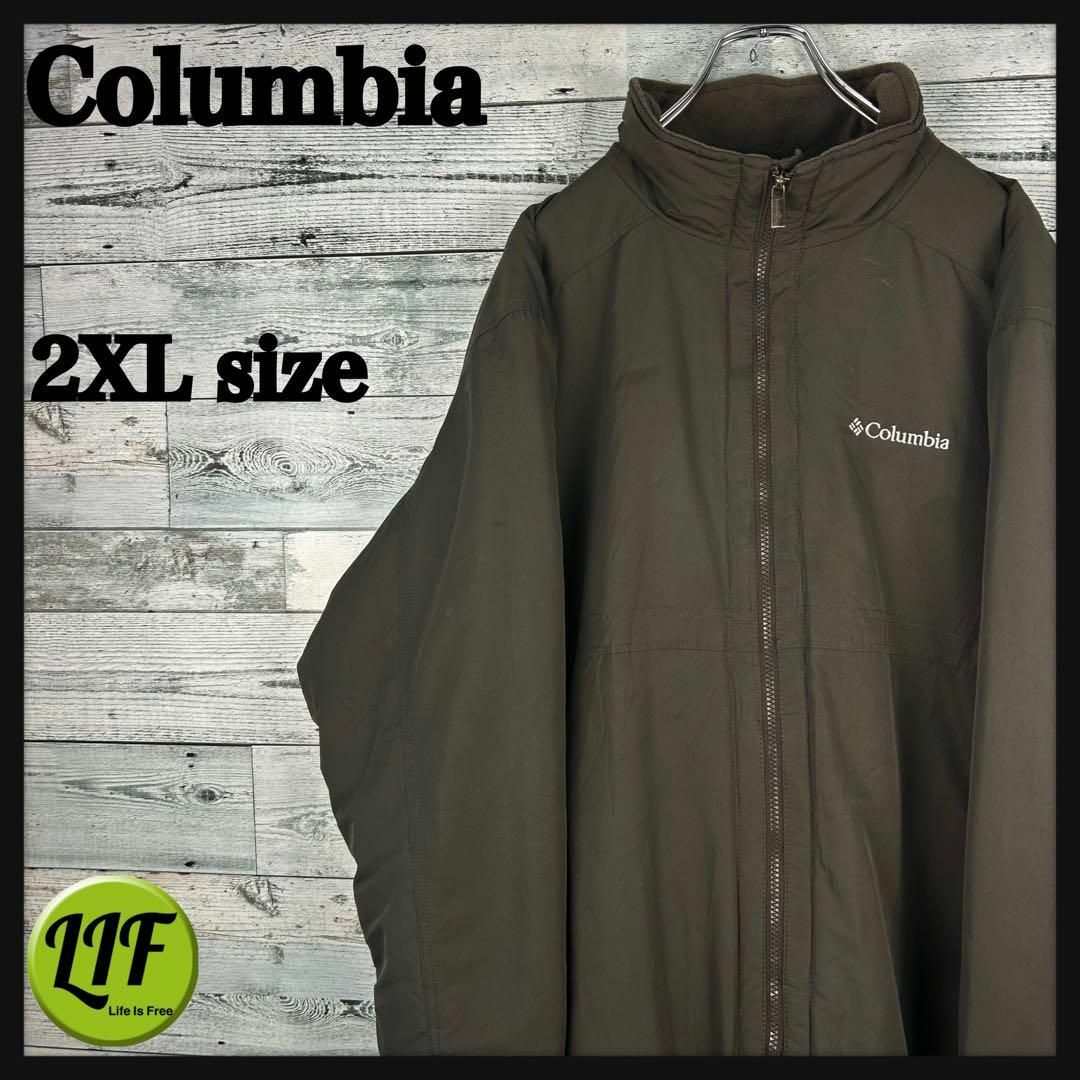 【大人気】Columbia コロンビア ナイロンパーカー 刺繍ロゴ ブラック S