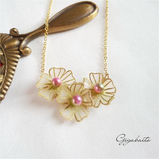 プラバン 花ネックレス 小花 シンプルアクセサリー(ネックレス)