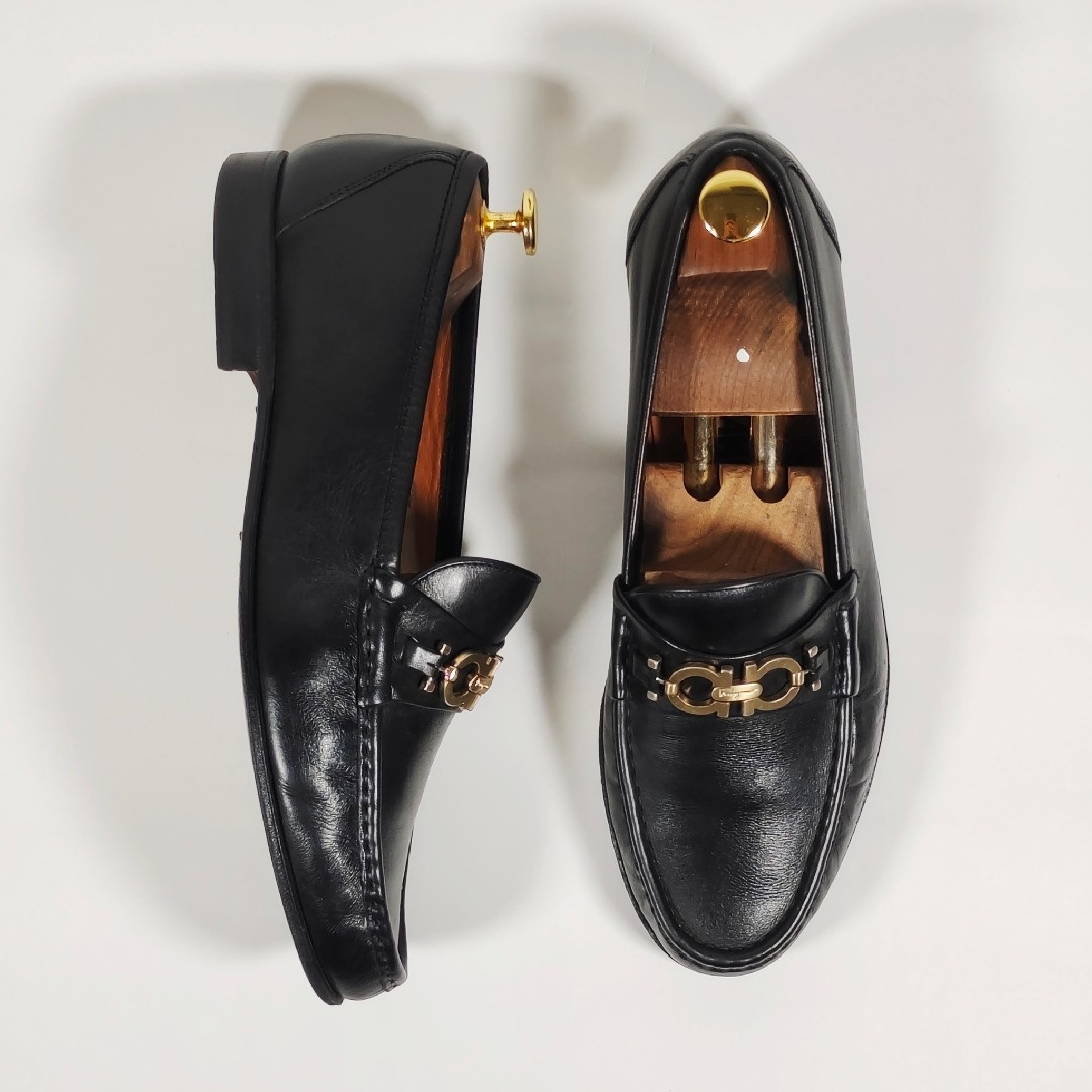 【Vintage】Ferragamo Gangini Loafers Black