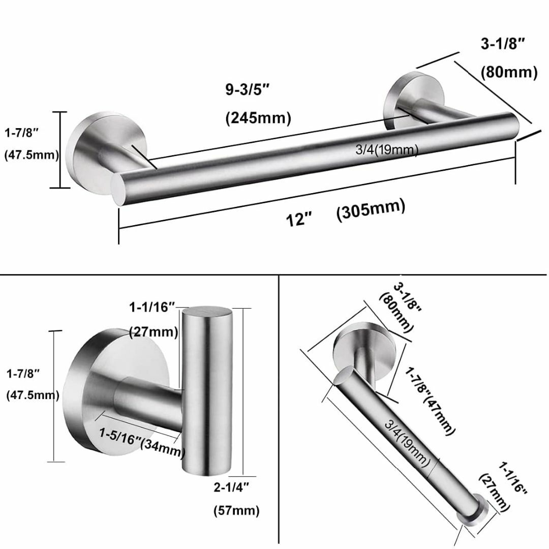 特価セール】衛浴金具セット、壁掛け式タオルハンガーセット、厚手SUS304ステの通販 by L-Hディスカウント｜ラクマ