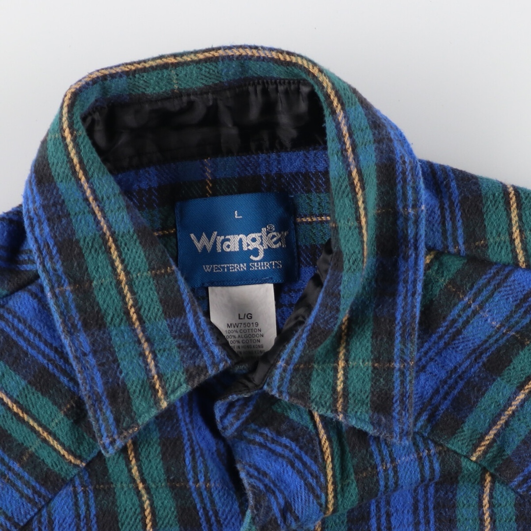 古着 ラングラー Wrangler チェック柄 長袖 ヘビーネルシャツ メンズL /eaa370032