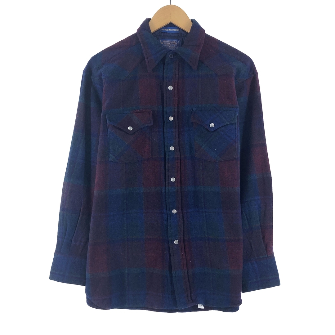 80年代 ペンドルトン PENDLETON チェック柄 ウールシャツ USA製 メンズL ヴィンテージ /eaa37066354cm商品名