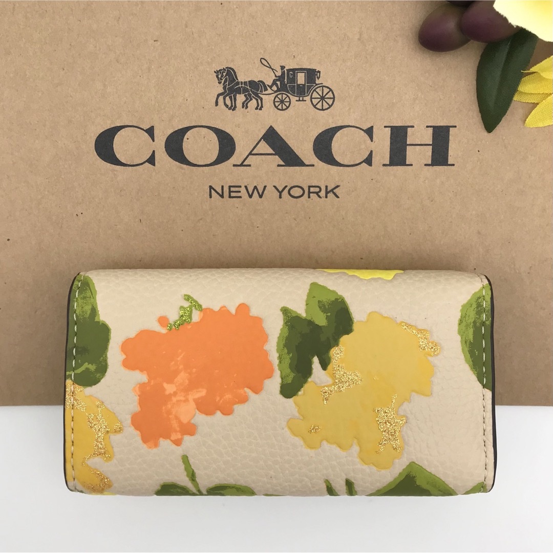 COACH ☆大人気☆ 6リング キーケース フローラル プリント 花柄 新品