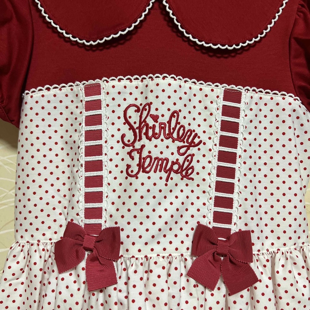 Shirley Temple(シャーリーテンプル)のドット赤ワンピース キッズ/ベビー/マタニティのキッズ服女の子用(90cm~)(ワンピース)の商品写真