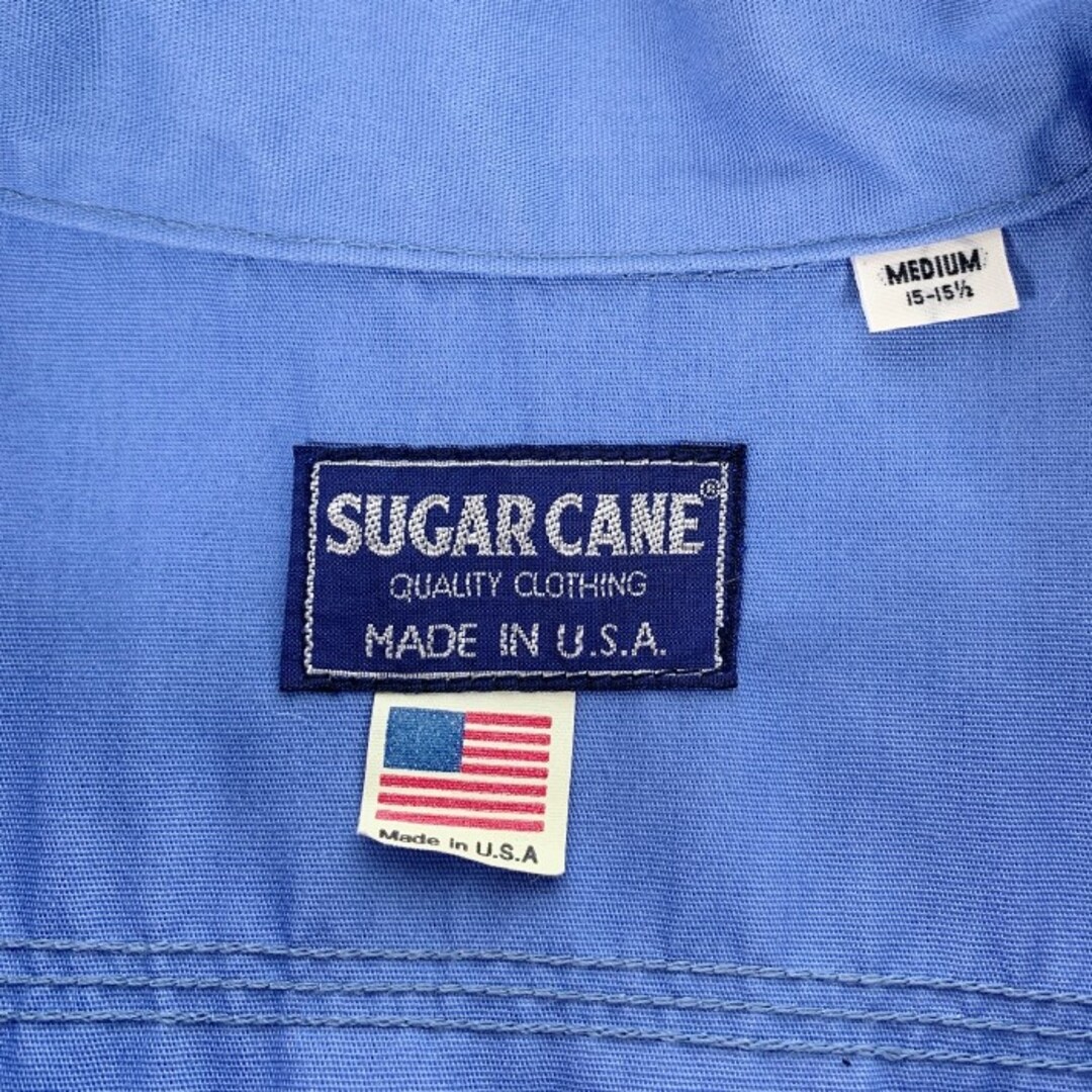 Sugar Cane(シュガーケーン)のSUGAR CANE シュガーケーン USA製 コットン ワークシャツ 半袖 ブルー Size M メンズのトップス(シャツ)の商品写真