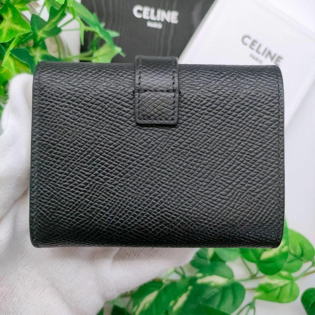 celine - セリーヌ 折り財布 ファインストラップウォレット ブラックの