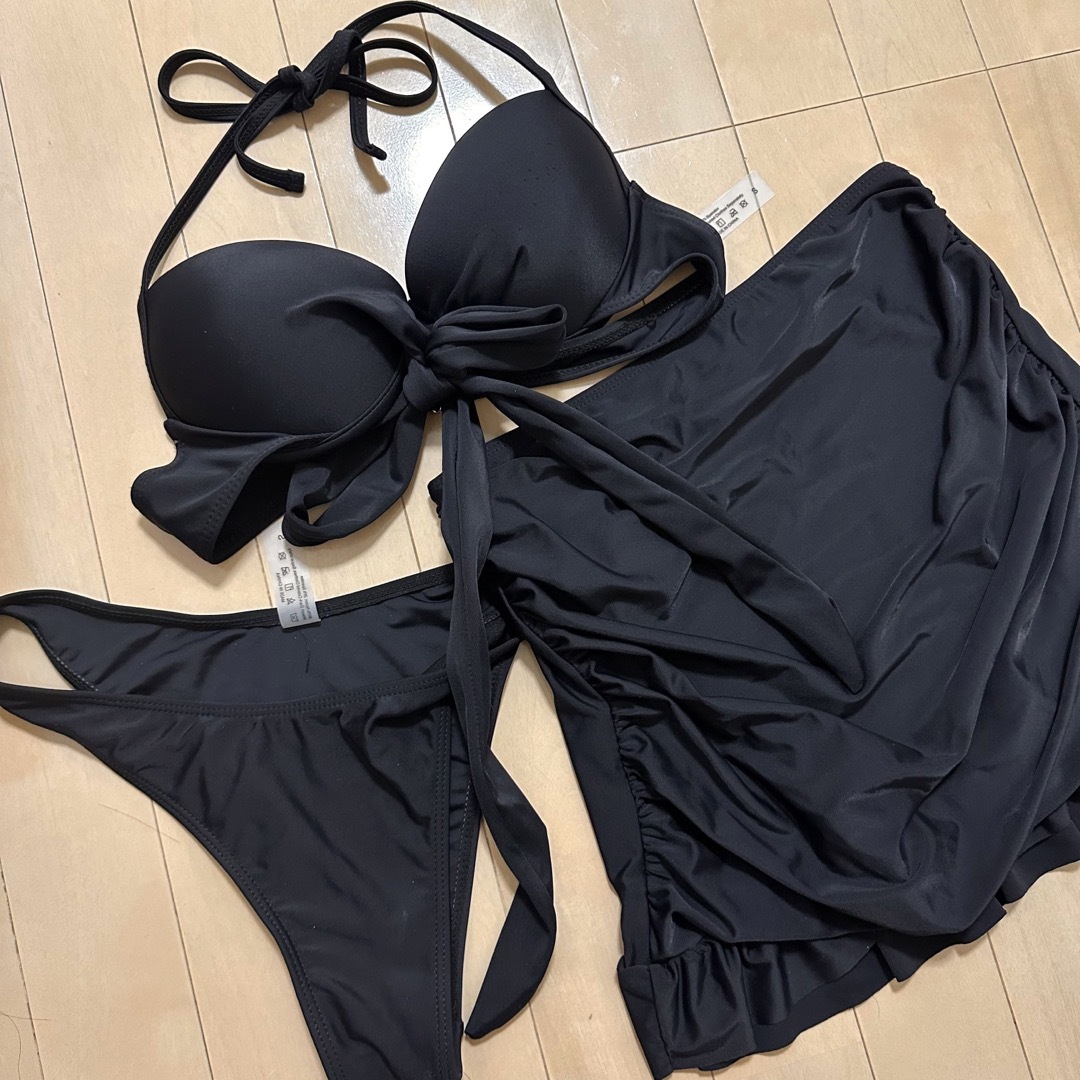 【3点セット】ブラックビキニ レディースの水着/浴衣(水着)の商品写真