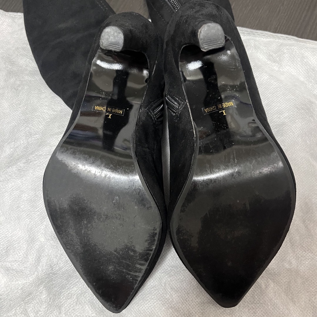 mirror9(ミラーナイン)のMIRROR9 ミラーナイン ニーハイ ブーツ ブラック Lサイズ レースアップ レディースの靴/シューズ(ブーツ)の商品写真
