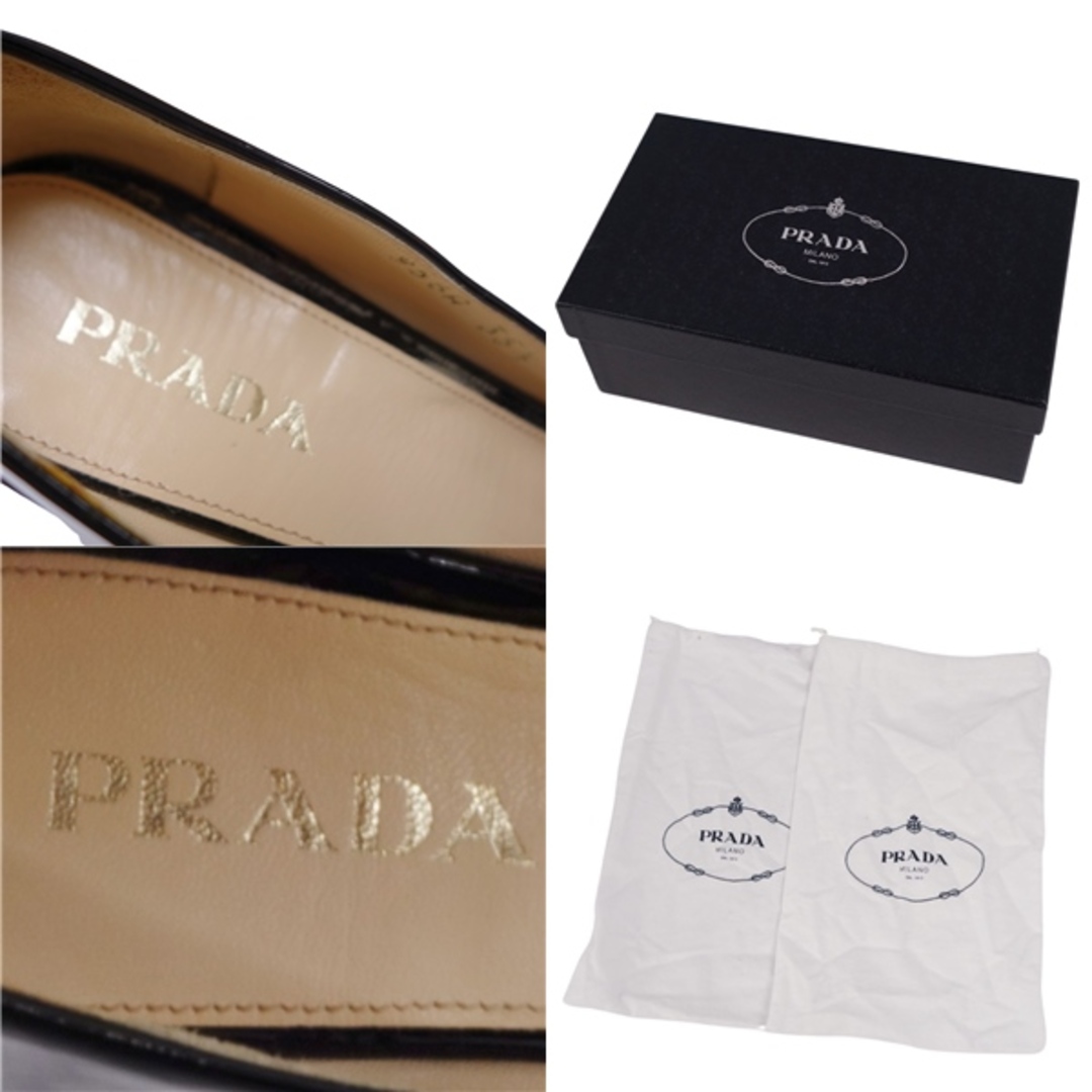 PRADA(プラダ)のプラダ PRADA パンプス ヒール バックル パテントレザー シューズ レディース 35.5(22.5cm相当) ブラック レディースの靴/シューズ(ハイヒール/パンプス)の商品写真