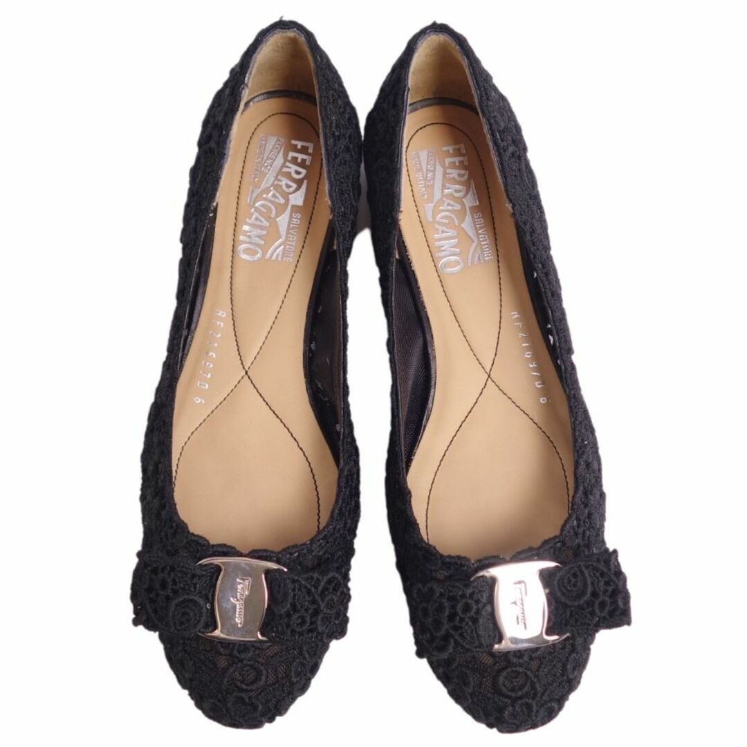 美品 サルヴァトーレ フェラガモ Salvatore Ferragamo パンプス フラットパンプス ヴァラリボン レース シューズ 靴 レディース 6(23.5cm相当) ネイビー 美品 サルヴァトーレ フェラガモ Salvatore Ferragamo パンプス フラットパンプス ヴァラリボン レース シューズ 靴 レディース 6(23.5cm相当) ネイビー