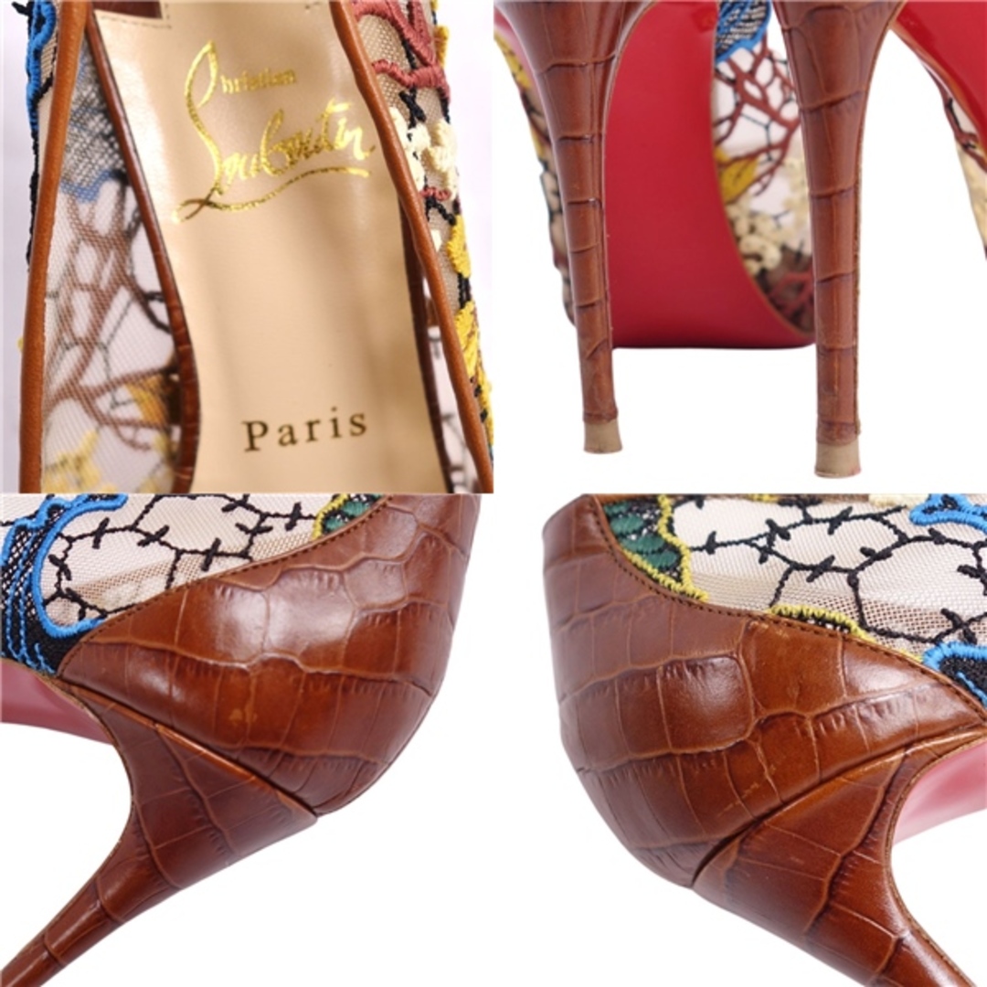 クリスチャンルブタン Christian Louboutin パンプス レース 刺繍 シースルー 花柄 総柄 オープントゥ ヒール シューズ 靴 レディース 36.5(23.5cm相当) マルチカラー クリスチャンルブタン Christian Louboutin パンプス レース 刺繍 シースルー 花柄 総柄 オープントゥ ヒール シューズ 靴 レディース 36.5(23.5cm相当) マルチカラー