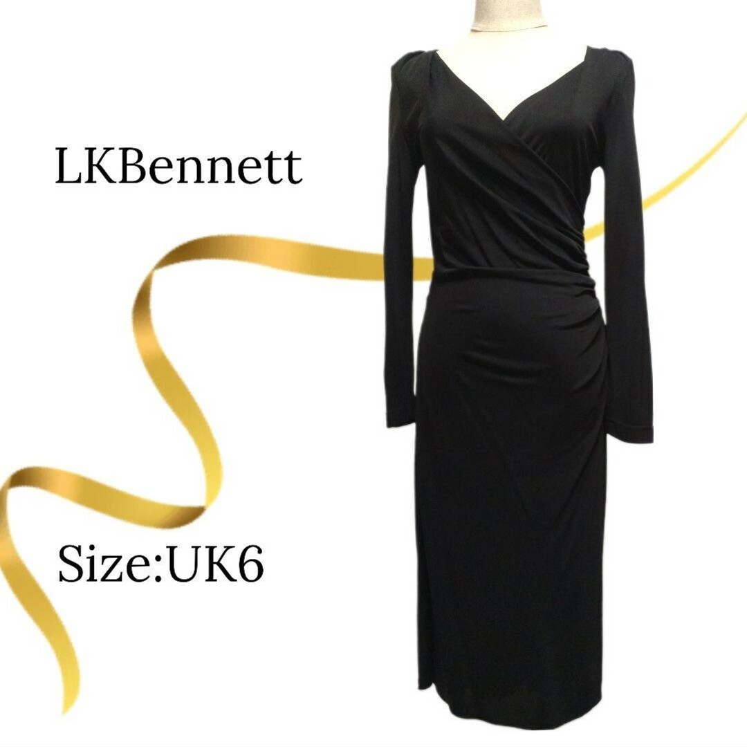 ★美品★LKBennett　エルケーベネット　長袖ワンピース　ドレス　ブラック