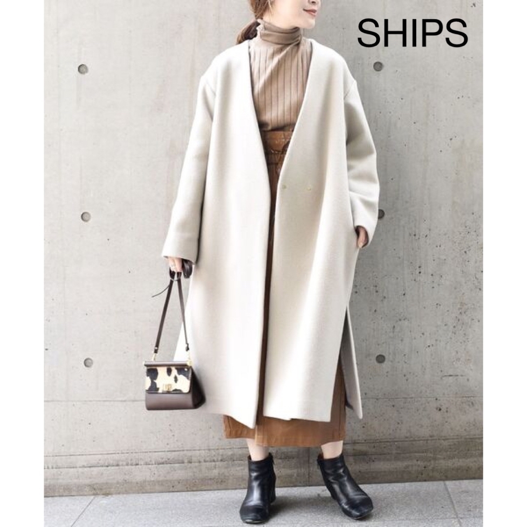 SHIPS シップス ウールカシミヤノーラペルコート