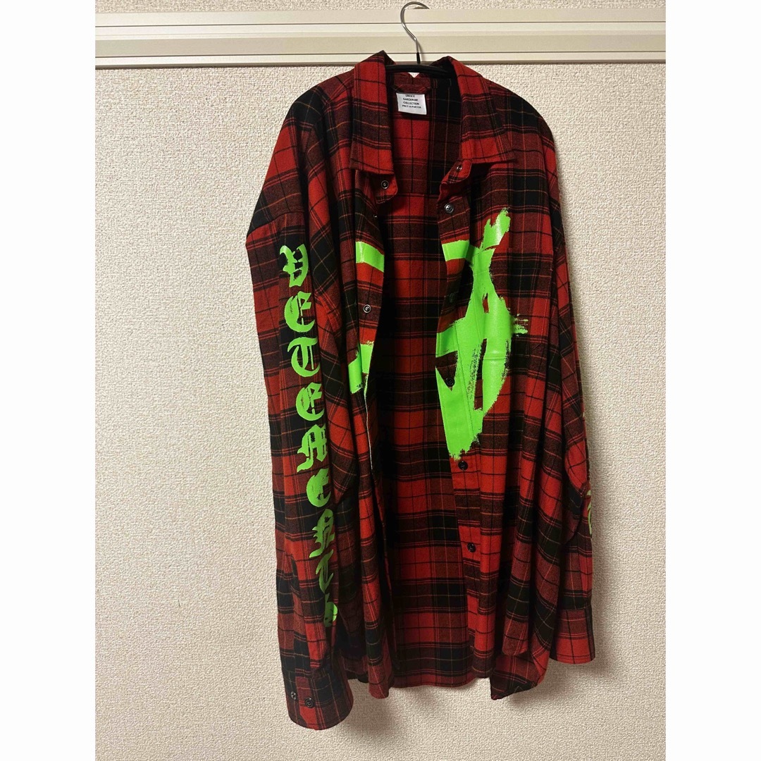 VETEMENTS オーバーサイズ　フランネルチェックシャツ　アナーキー