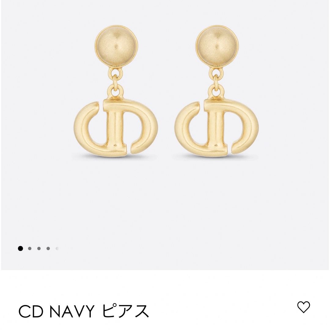 ［極美品］ディオール　CD NAVY ピアス　CDロゴ　ゴールドカラー