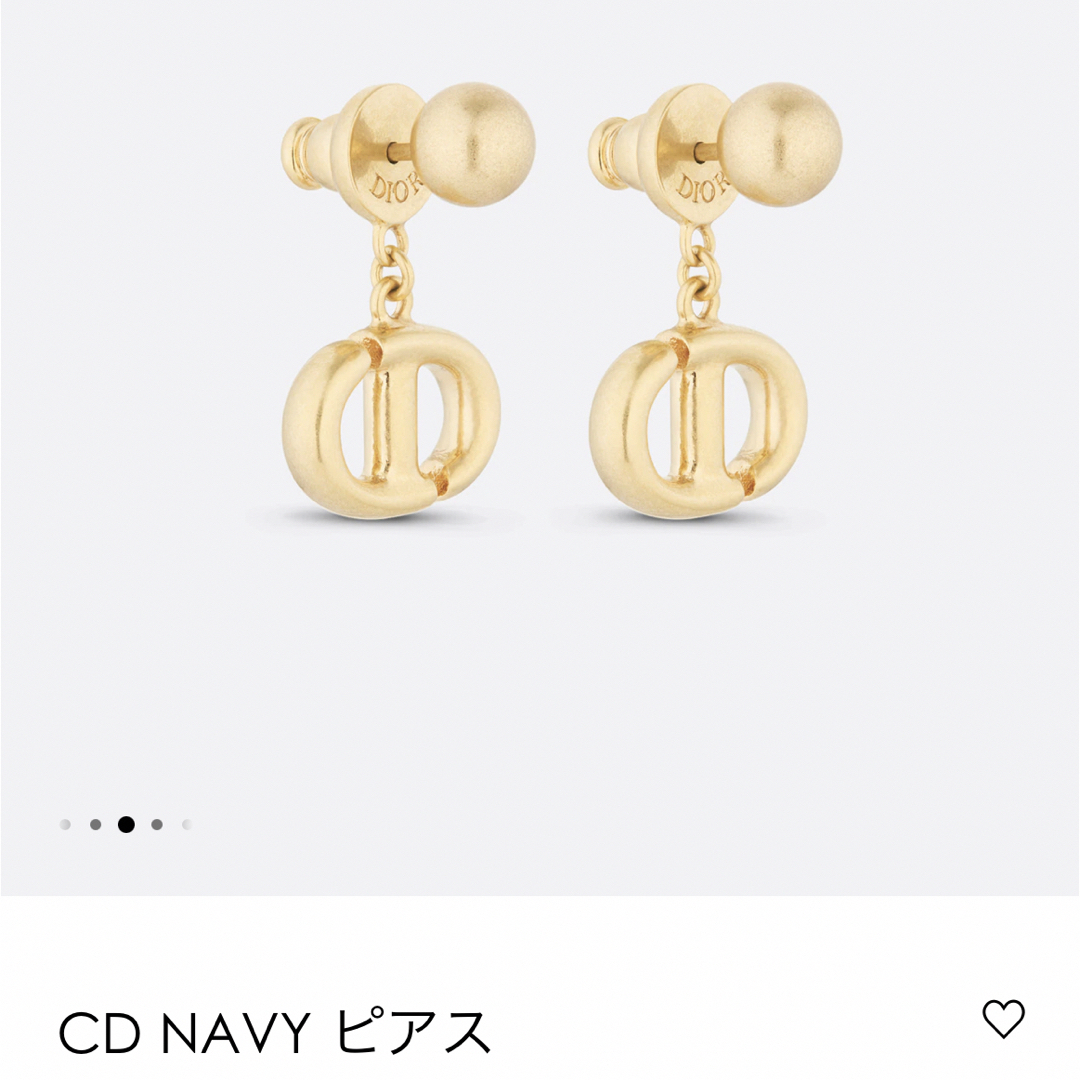 Dior(ディオール)のDior CD NAVY ピアス　ゴールドトーンメタル レディースのアクセサリー(ピアス)の商品写真