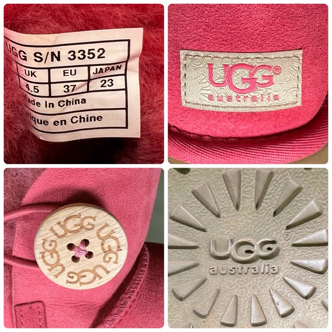 美品　UGG  23  ベイリーボタン　ピンク