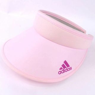 adidas - アディダス サンバイザー ロゴ スリーストライプ スポーツウエア 帽子 レディース OSFX(57cm~60cm)フリーサイズ ピンク adidas