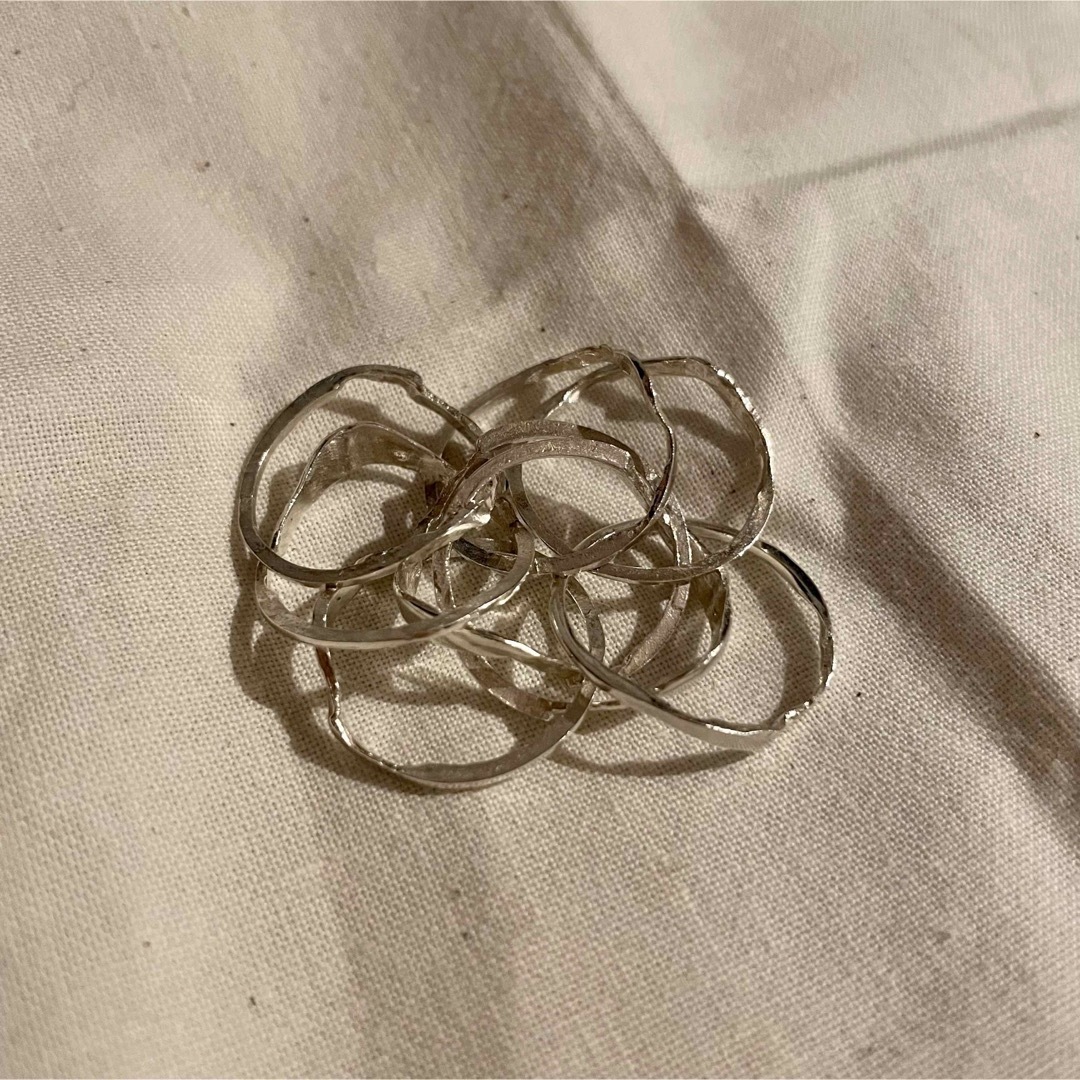 60s〜 珍品 希少 8連 多連 Vintage Ring Silver 925-