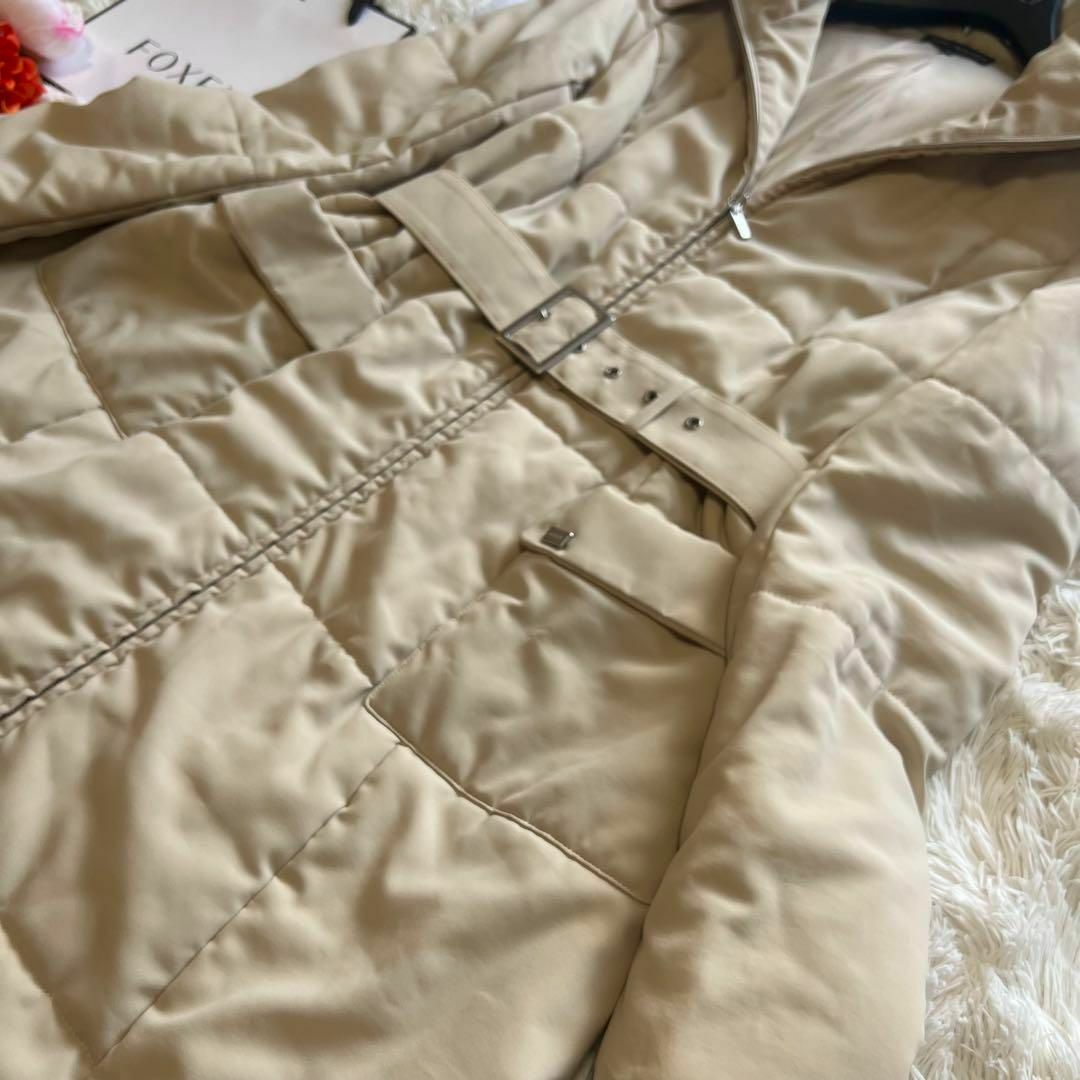 美品】FOXEY NEW YORK ロングダウンコート ベージュ ベルト 40 | www
