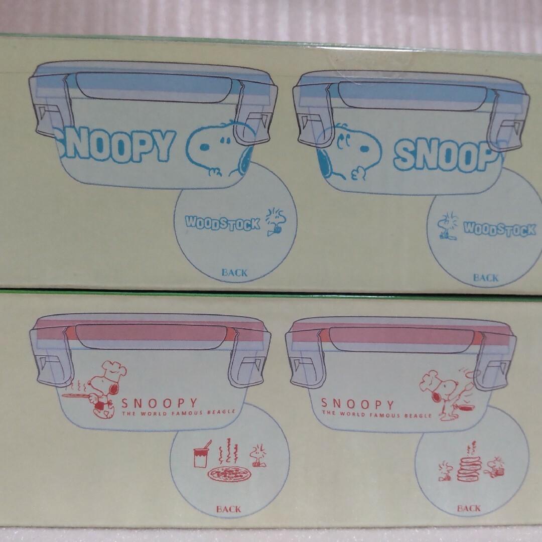 SNOOPY(スヌーピー)のスヌーピー ガラスフードコンテナ 2個セット/オレンジ+ブルーセット エンタメ/ホビーのおもちゃ/ぬいぐるみ(キャラクターグッズ)の商品写真