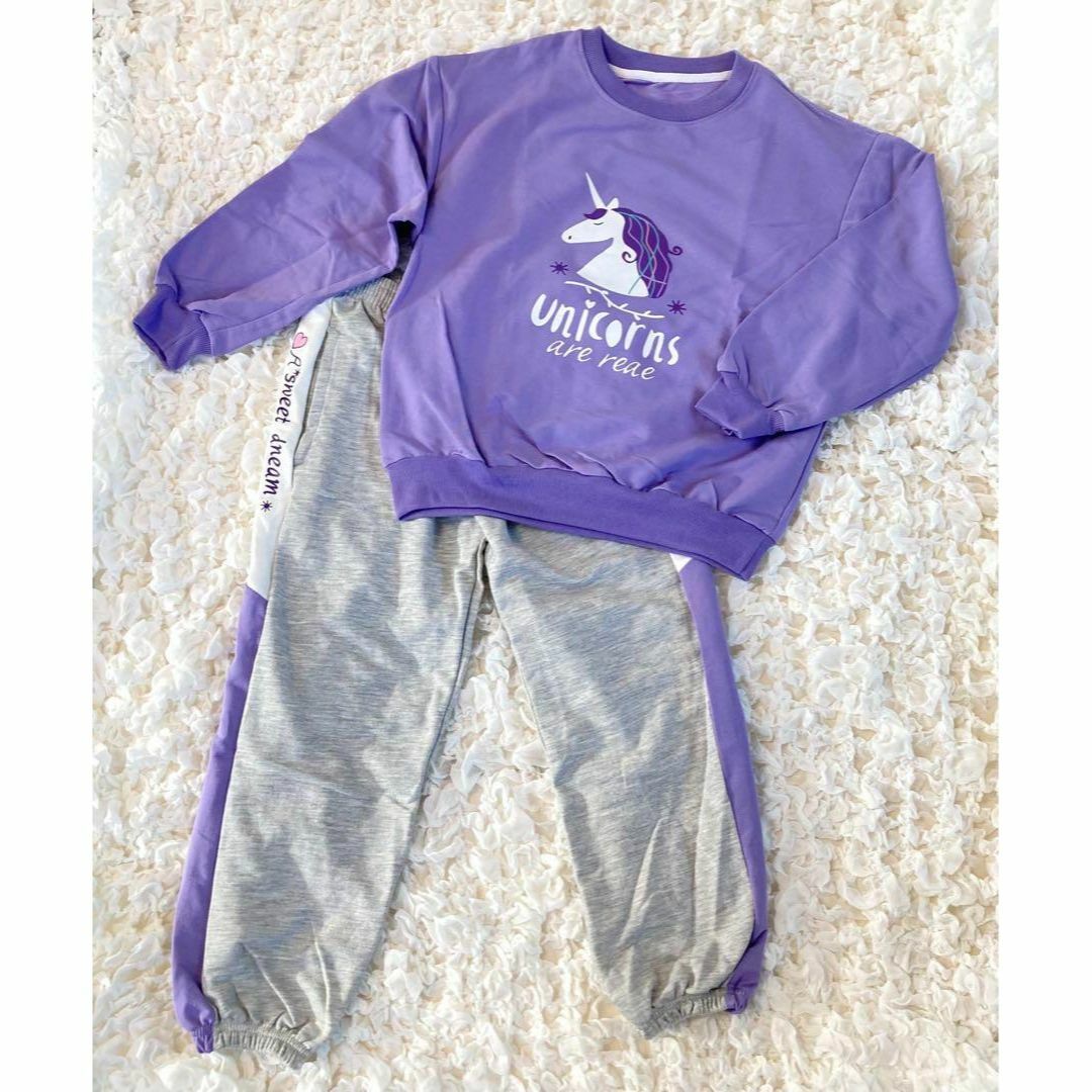 スウェット　トレーナー　セットアップ　ユニコーン　キッズ　スポーティ　150 キッズ/ベビー/マタニティのキッズ服女の子用(90cm~)(その他)の商品写真